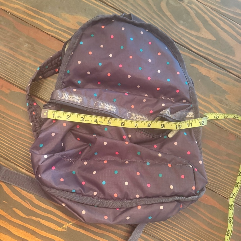 Lesportsac Basic Nylon Backpack Gray Multicolor P… - image 8